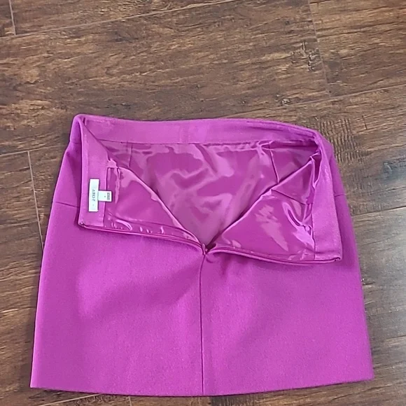 J. Crew Bright Pink Mini Skirt - Tailored A-Line Wool Size 6 - Picture 6 of 6